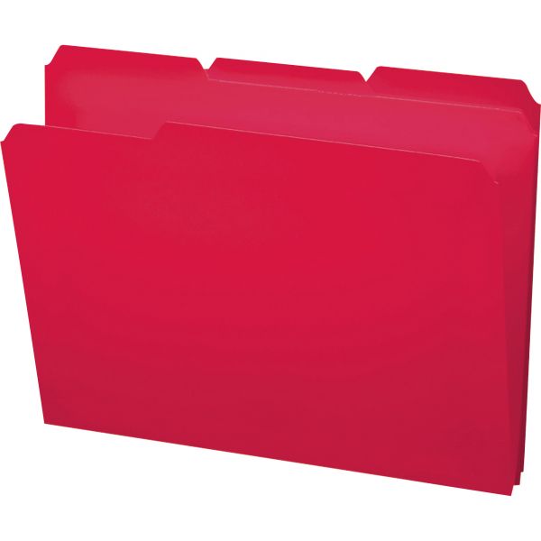 SMD10501 Smead Waterproof Poly File Folders, 1/3 Cut Top Tab, Letter, Red, 24/Box