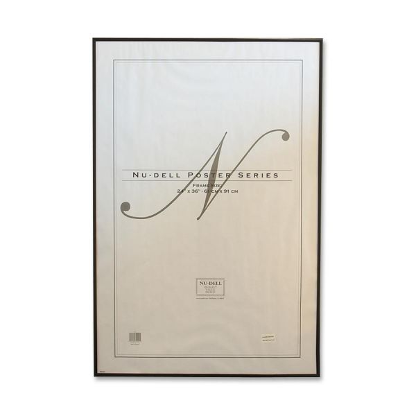 NUD31242 NuDell Metal Poster Frame, Plastic Face, 24 x 36, Black