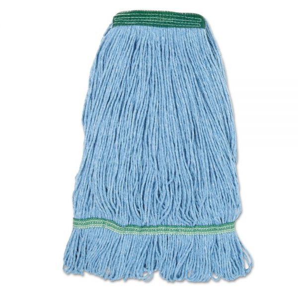 BWK502BLNBCT Boardwalk Super Loop Wet Mop Head, Cotton/Synthetic Fiber, Medium, Blue, 12/Ct