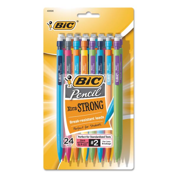 BICMPLWP241 BIC Xtra-Strong Mechanical Pencil, 0.9mm, Assorted, 24/Pack