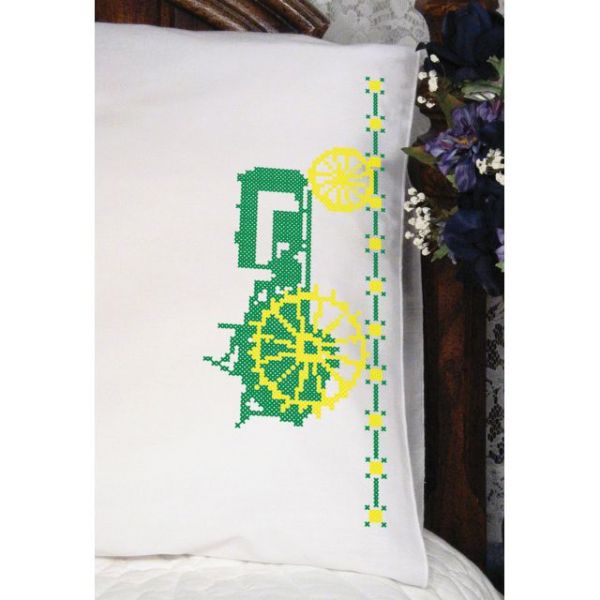 NOTM493941 Stamped Perle Edge Pillowcases 30"X20" 2/Pkg