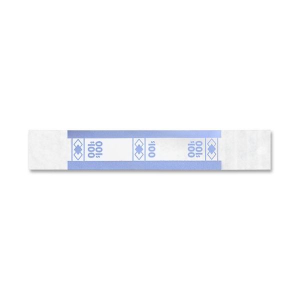 PMC55027 PM Company Color-Coded Kraft Currency Straps, Dollar Bill, $100, Self-Adhesive, 1000/Pack