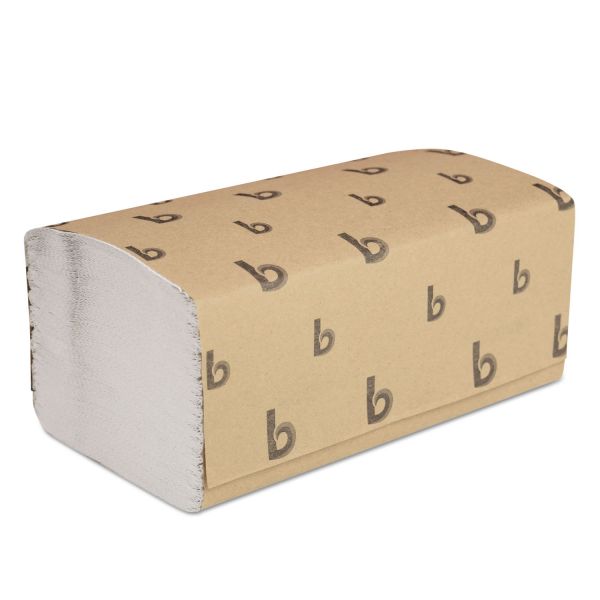 BWK6212 Boardwalk Singlefold Paper Towels, 9 x 9 9/20, 1-Ply, White, 250 Sheets/Pack, 16 Packs/Carton