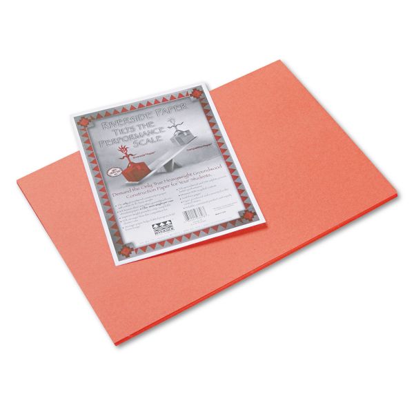 PAC103618 Pacon Riverside Construction Paper, 76 lbs., 12 x 18, Orange, 50 Sheets/Pack