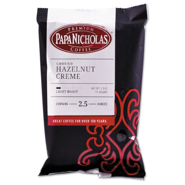 PCO25187 PapaNicholas Coffee Premium Coffee, Hazelnut Creme, 18/Carton