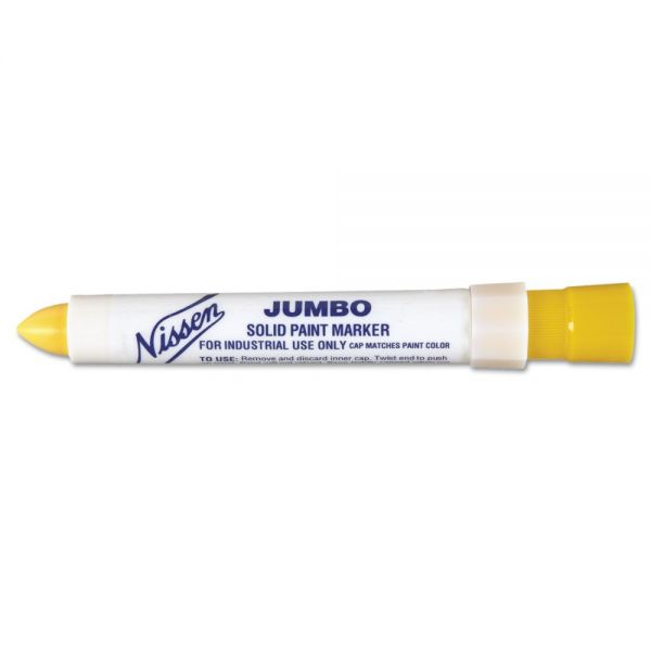 NIS00311 Nissen Solid Paint Marker, Yellow, Jumbo
