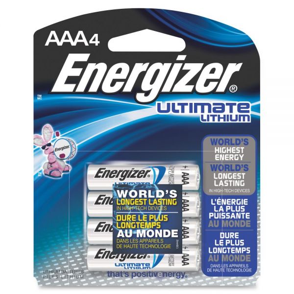 EVEL92BP4CT Energizer Ultimate Lithium AAA Batteries
