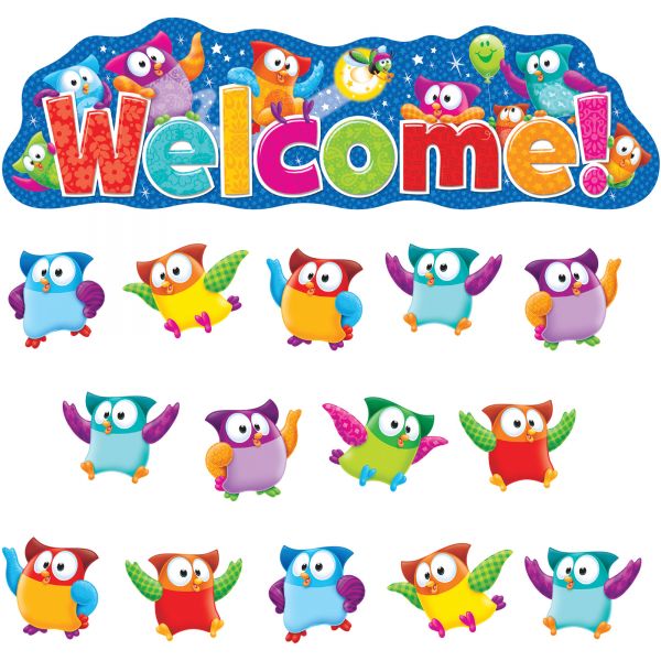 TEP8367 Trend Owl-Stars! Welcome Bulletin Board Set