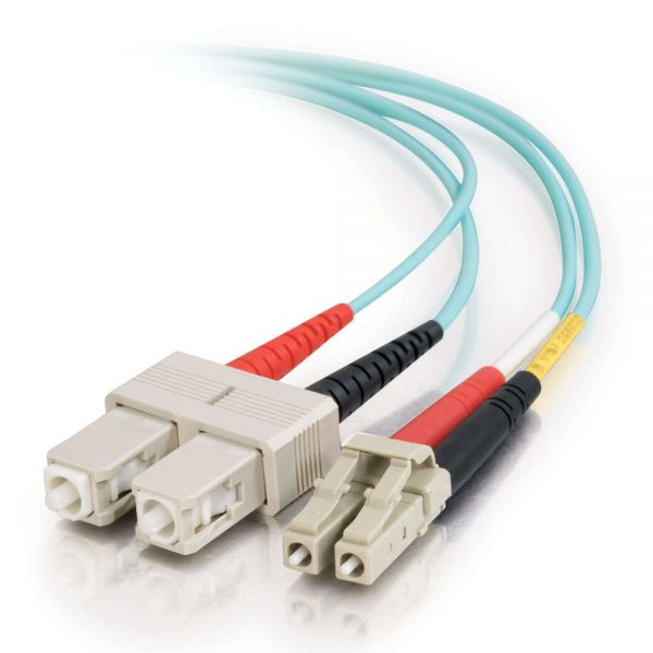 SYNX3867571 C2G 6m LC-SC 10Gb 50/125 Duplex Multimode OM3 Fiber Cable - Aqua - 20ft