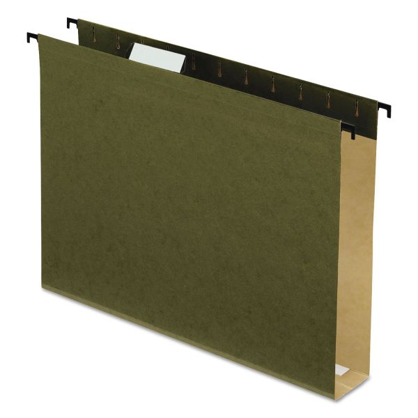 PFX6152X2 Pendaflex Poly Laminate Hanging Folders, 1/5 Tab, 2" Expansion, Letter, Green, 20/Box
