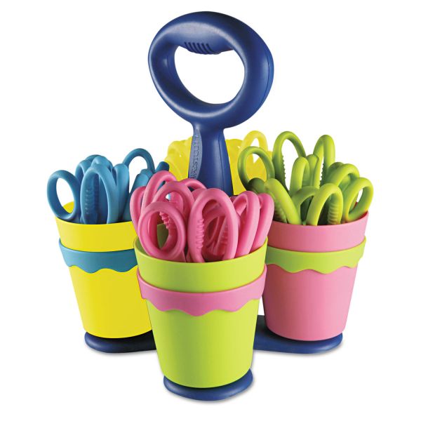 ACM14755 Westcott School Scissors Caddy w/24 Pairs of Kids' Scissors w/Microban, 5" Pointed