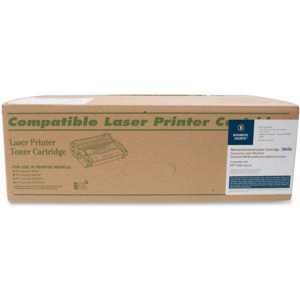 BSN38656 Business Source Remanufactured HP 43X Black Toner Cartridge