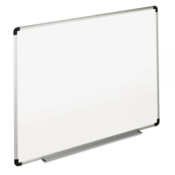 UNV43723 Universal Dry Erase Board, Melamine, 36 x 24, White, Black/Gray Aluminum/Plastic Frame