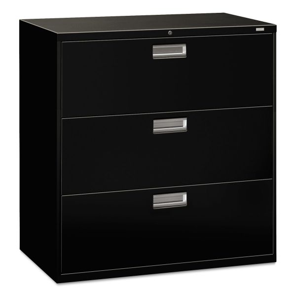 HON693LP HON 600 Series Three-Drawer Lateral File, 42w x 19-1/4d, Black