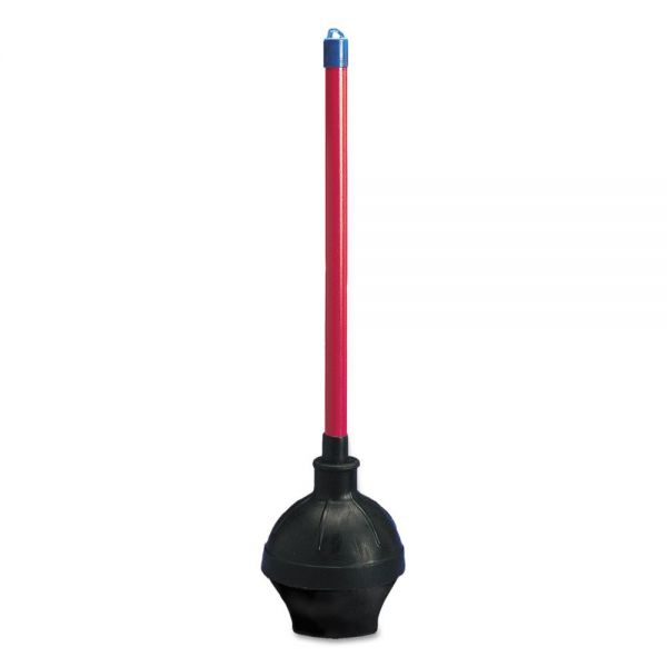 BWK09201 Boardwalk Toilet Plunger, 18" Plastic Handle w/ 5 5/8" Dia Bowl, Red/Black, 6/Carton