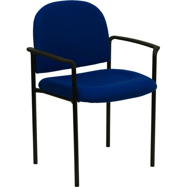 FHFBT5161NVYGG Flash Furniture Navy Fabric Comfortable Stackable Steel Side Chair with Arms