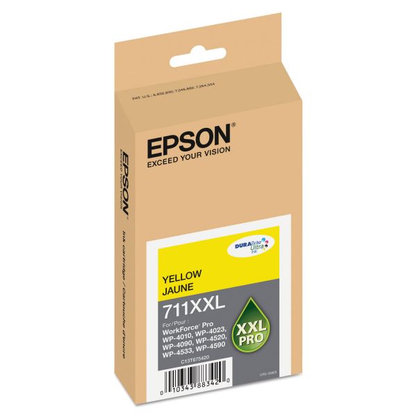 EPST711XXL420 Epson T711XXL420 (711XL) DURABrite Ultra High-Yield Ink, Yellow