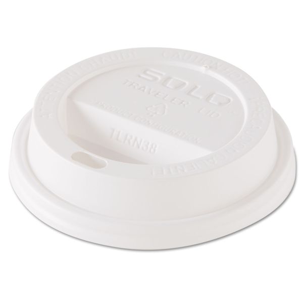 SCCTL38R2 Dart Traveler Dome Hot Cup Lid, Fits 8oz Cups, White, 100/Pack, 10 Packs/Carton
