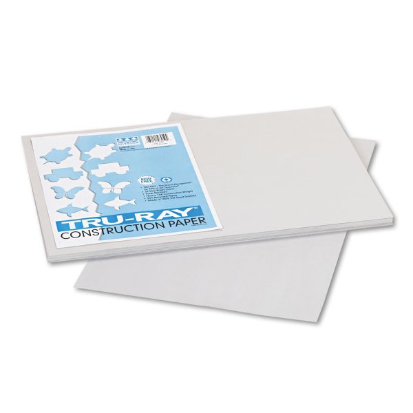 PAC103059 Pacon Tru-Ray Construction Paper, 76 lbs., 12 x 18, Gray, 50 Sheets/Pack