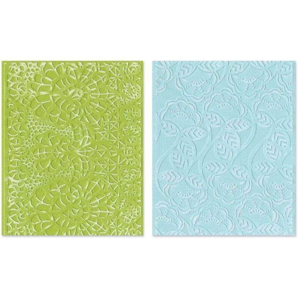 NOTM211844 Sizzix Textured Impressions A2 Embossing Folders 2/Pkg