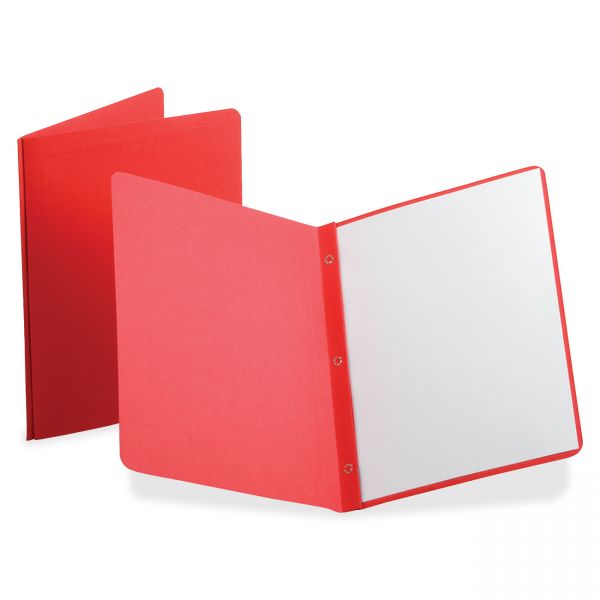 OXF52511 Oxford Report Cover, 3 Fasteners, Panel and Border Cover, Letter, Red, 25/Box