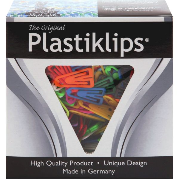 BAULP0200 Baumgartens Plastiklips Paper Clips, Small, Assorted Colors, 1,000/Box