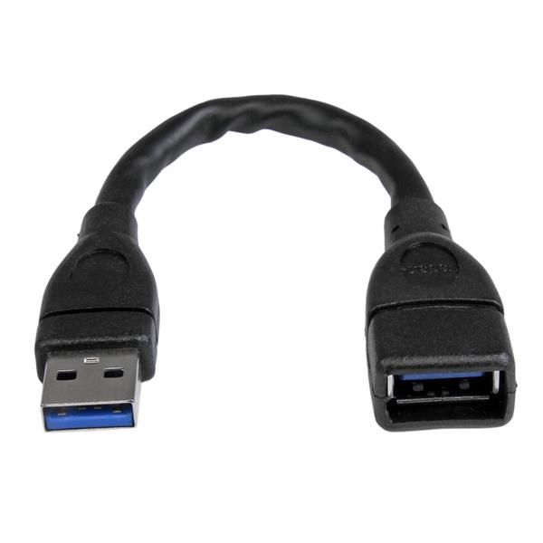 SYNX4119148 StarTech.com 6in Black USB 3.0 Extension Adapter Cable A to A - M/F