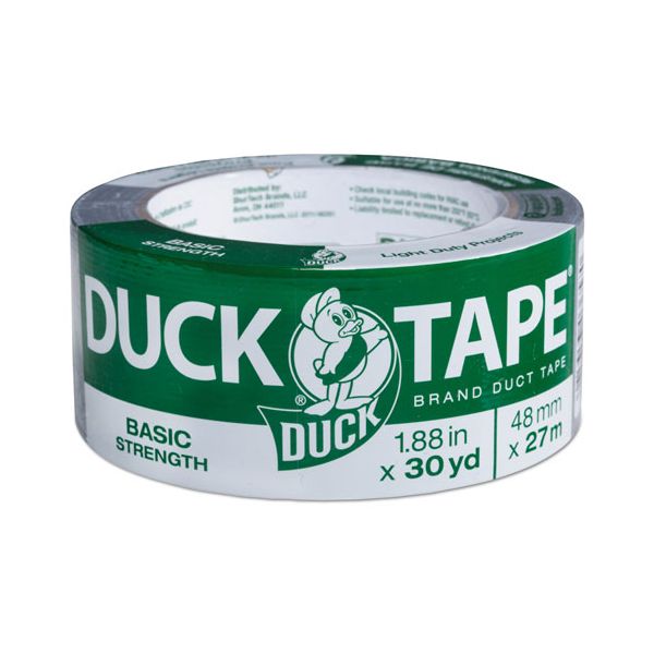 DUC1154019 Duck Basic Strength Duct Tape, 5.5mil, 1.88" x 30yd, 3" Core, Silver