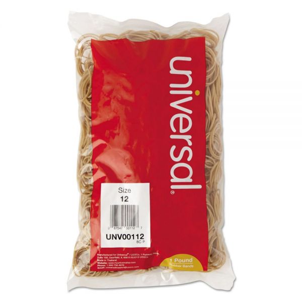 UNV00112 Universal Rubber Bands, Size 12, 1-3/4 x 1/16, 2500 Bands/1lb Pack