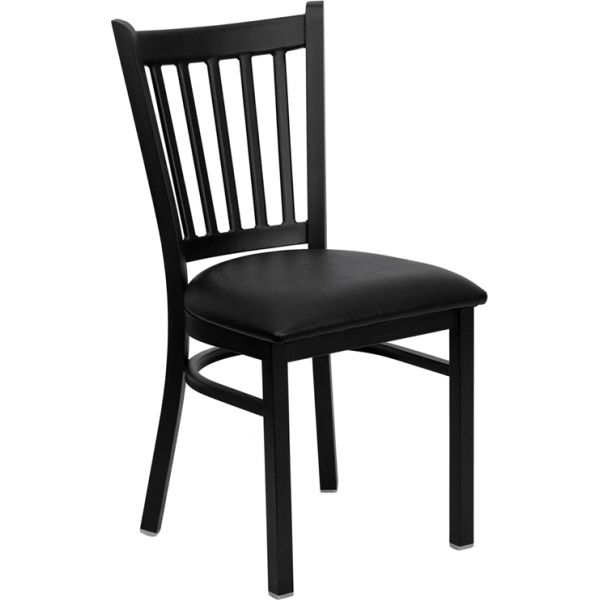 FHFXUDG6Q2BVRTBLKVGG Flash Furniture Vertical Back Metal Restaurant Chair