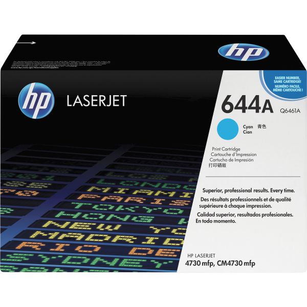 HEWQ6461A HP 644A, (Q6461A) Cyan Original LaserJet Toner Cartridge