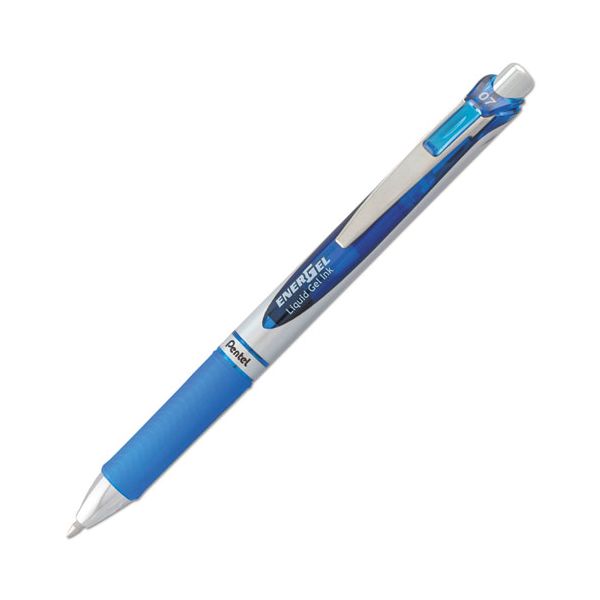 PENBL77C Pentel EnerGel RTX Retractable Liquid Gel Pen, .7mm, Black/Gray Barrel, Blue Ink