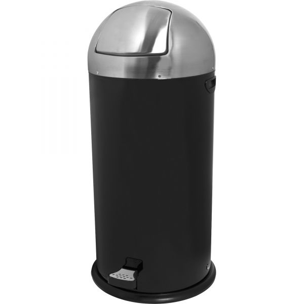 GJO58889 Genuine Joe Hands Free Step-On 13.5 Gallon Trash Can