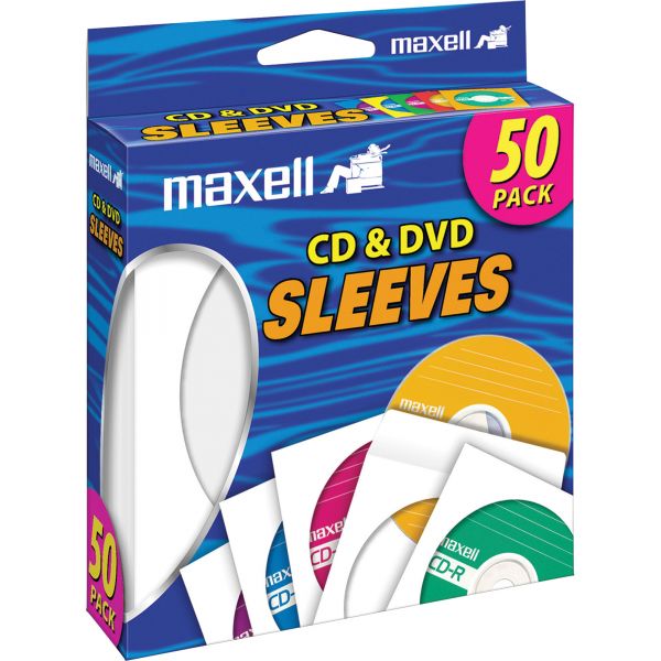 MAX190135 Maxell White CD / DVD Sleeves