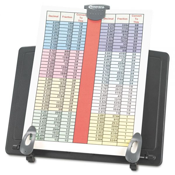 IVR59000 Innovera Book Stand Freestanding Desktop Copyholder, Plastic, Black/Dark Gray