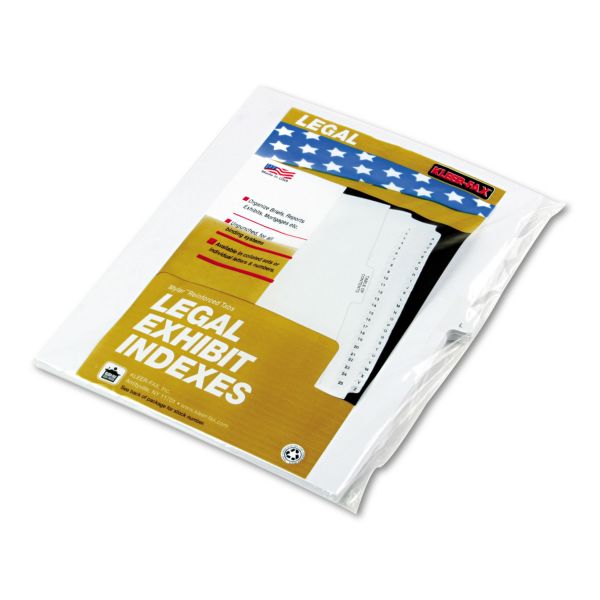 KLF91812 Kleer-Fax 90000 Series Alpha Side Tab Legal Index Divider, Preprinted "L", 25/Pack