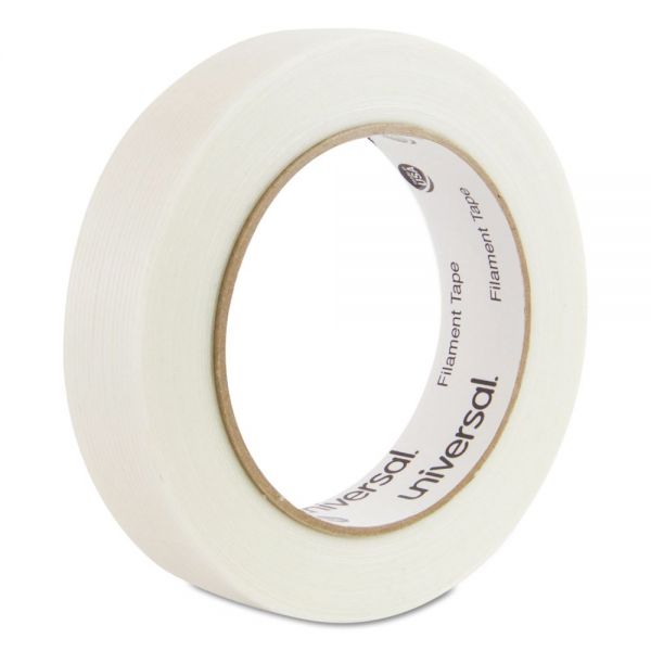 UNV30024 Universal 110# Utility Grade Filament Tape, 24mm x 54.8m, 3" Core, Clear