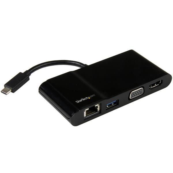 SYNX4537310 StarTech.com USB-C Multifunction Adapter for Laptops - 4K HDMI or VGA - USB 3.0 - USB Type-C Laptop Travel Adapter - USB C Mini Docking Station