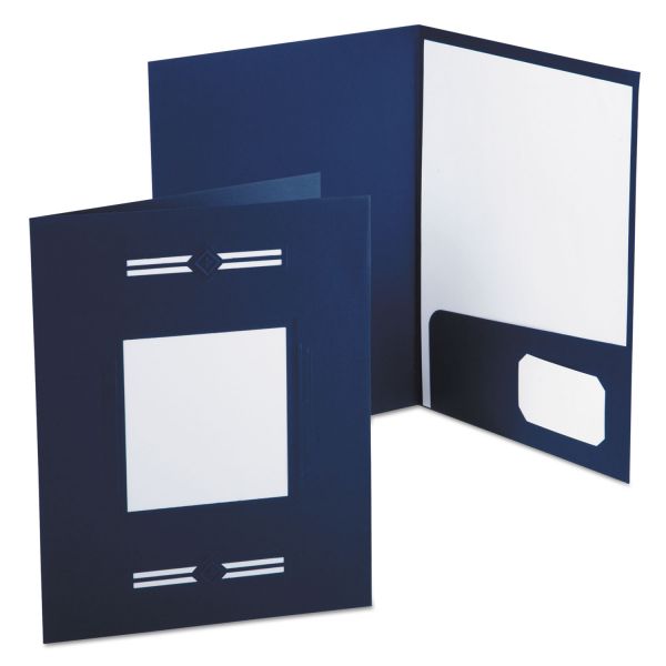 OXF10072 Oxford Imperial Series Laserview Business Portfolio, Premium Paper, Blue, 10/Pack