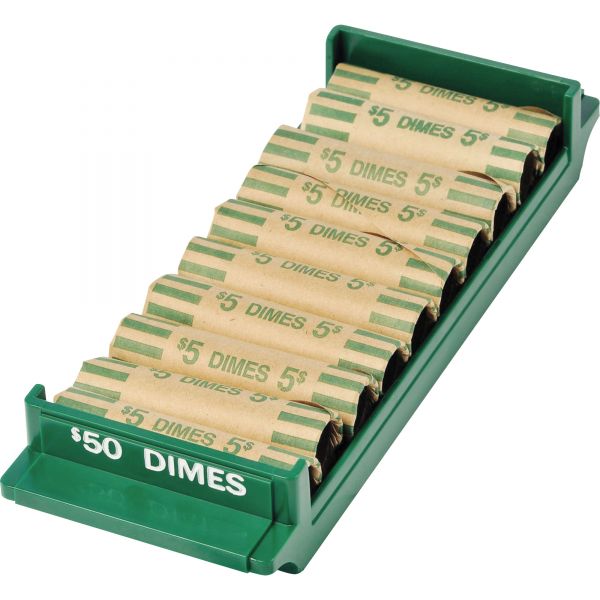 MMF212081002 MMF Industries Porta-Count System Rolled Coin Plastic Storage Tray, Green