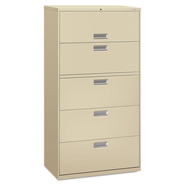 HON685LL HON 600 Series Five-Drawer Lateral File, 36w x 19-1/4d, Putty