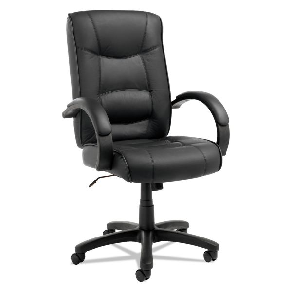 ALESR41LS10B Alera Strada Series High-Back Swivel/Tilt Chair, Black Top-Grain Leather