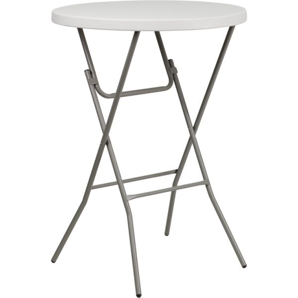 FHFRB32RBBARGWGG Flash Furniture 32'' Round Granite White Plastic Bar Height Folding Table