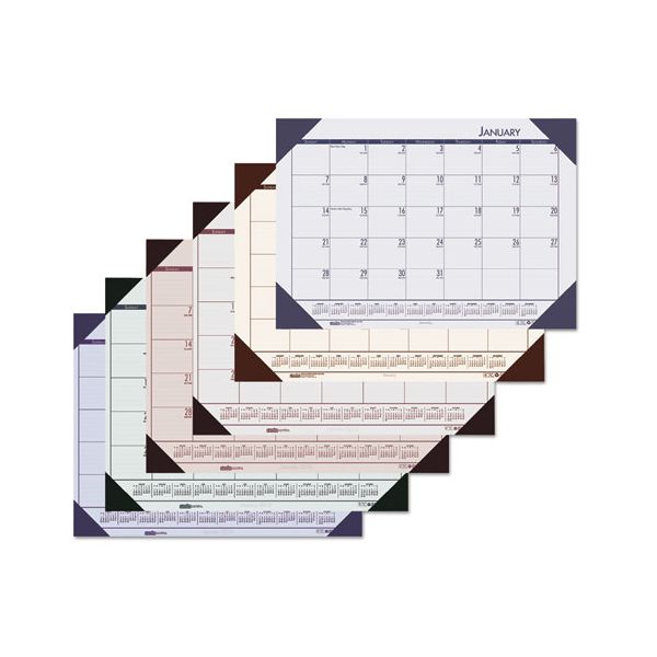 HOD124641 House of Doolittle EcoTones Cream/Brown Monthly Desk Pad Calendar, 18 1/2 x 13, 2019