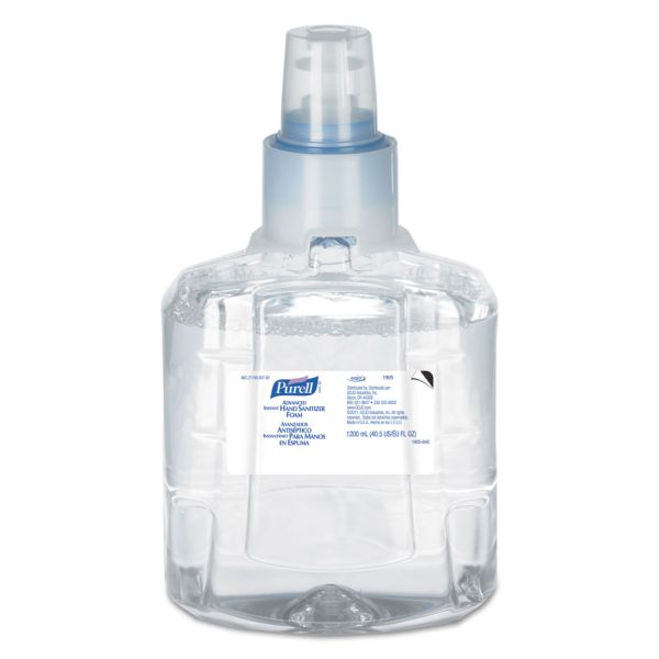 GOJ190502EA PURELL Advanced Instant Hand Sanitizer Foam, LTX-12 1200mL Refill, Clear