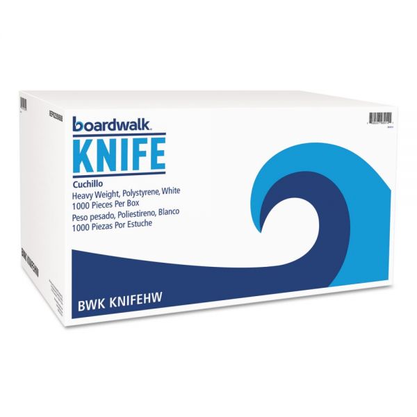 BWKKNIFEHW Boardwalk Heavyweight Polystyrene Cutlery, Knife, White, 1000/Carton