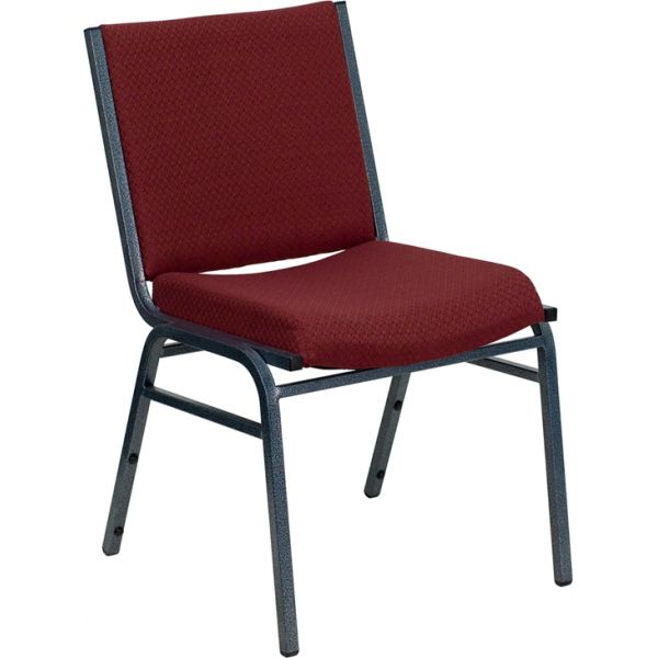 FHFXU60153BYGG Flash Furniture HERCULES Series Heavy Duty, 3'' Thickly Padded, Burgundy Patterned Upholstered Stack Chair with Ganging Bracket