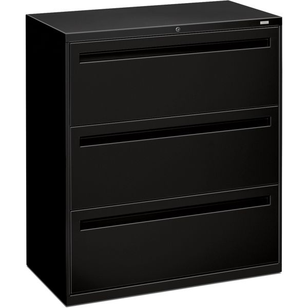HON783LP HON 700 Series Three-Drawer Lateral File, Letter/Legal/A4, 36w x 19-1/4d, Black