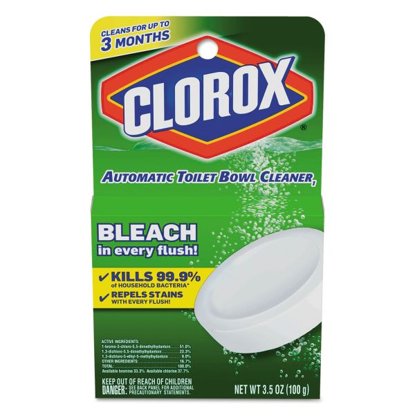 CLO00940CT Clorox Automatic Toilet Bowl Cleaner, 3.5 oz Tablet, 12/Carton