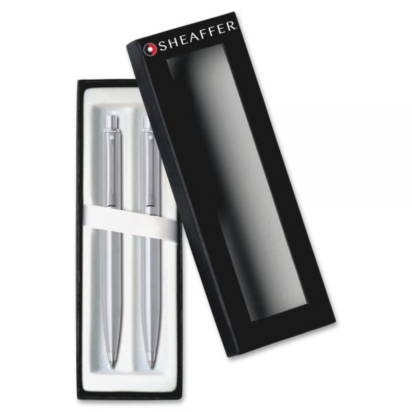 CROE932351 Cross Sheaffer Chrome Barrel Pen/Pencil Set